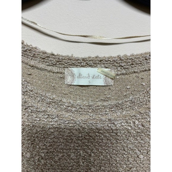 Alter'd State Textured Knit Tunic Sweater Small Neutral Hi-Low Hem casual boho - Picture 2 of 5